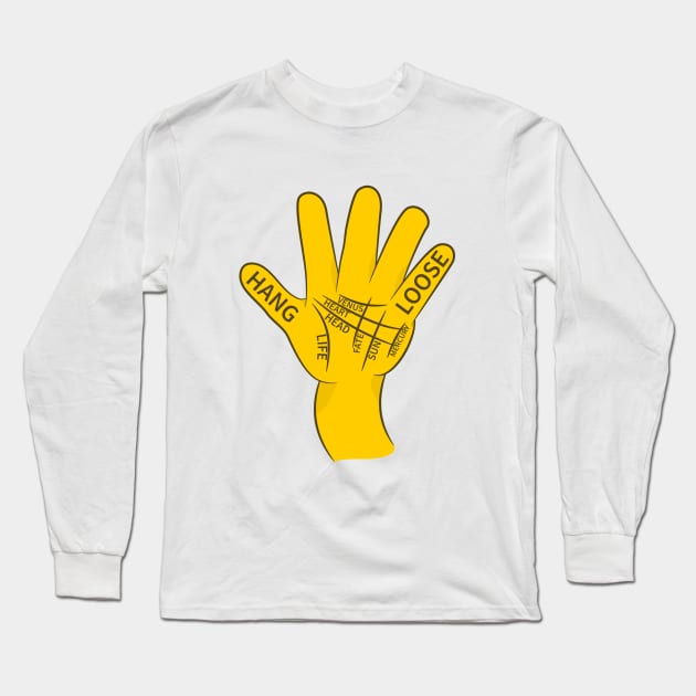 Palmistry Hang Loose Shaka Sign Long Sleeve T-Shirt by mailboxdisco